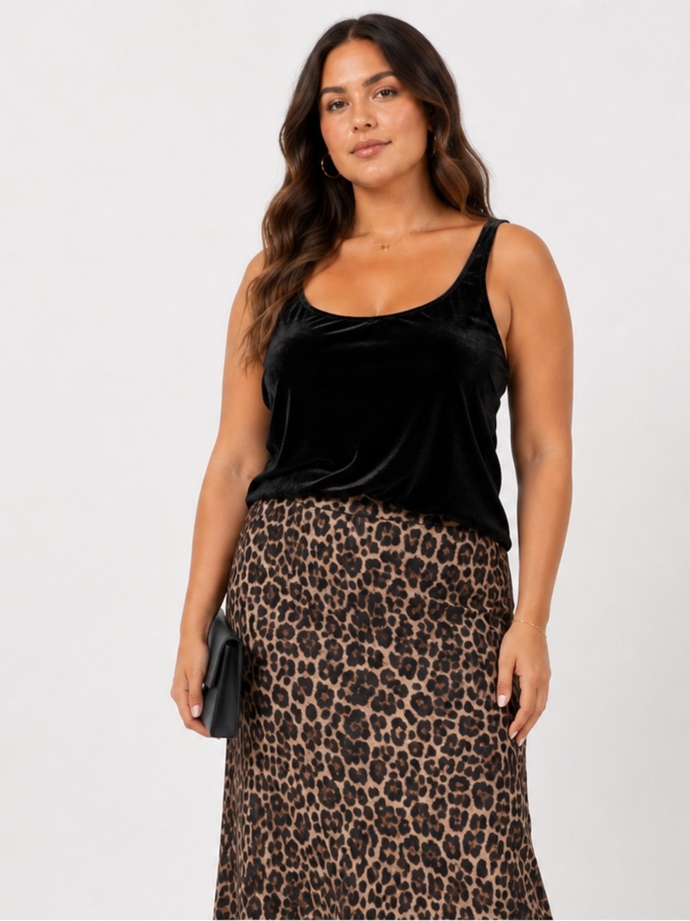 JS collections Black Velvet Tank Top - Women Tops